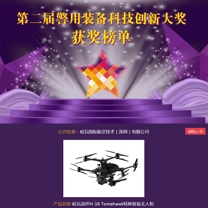 哈瓦榮獲第二屆警用裝備科技創新大獎2